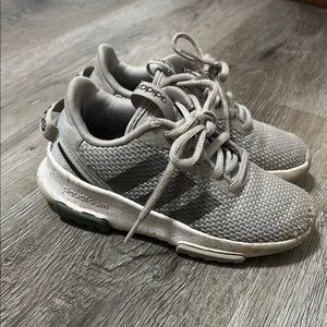 Adidas Gray Sneakers with Mesh Upper and Cushioned Sole